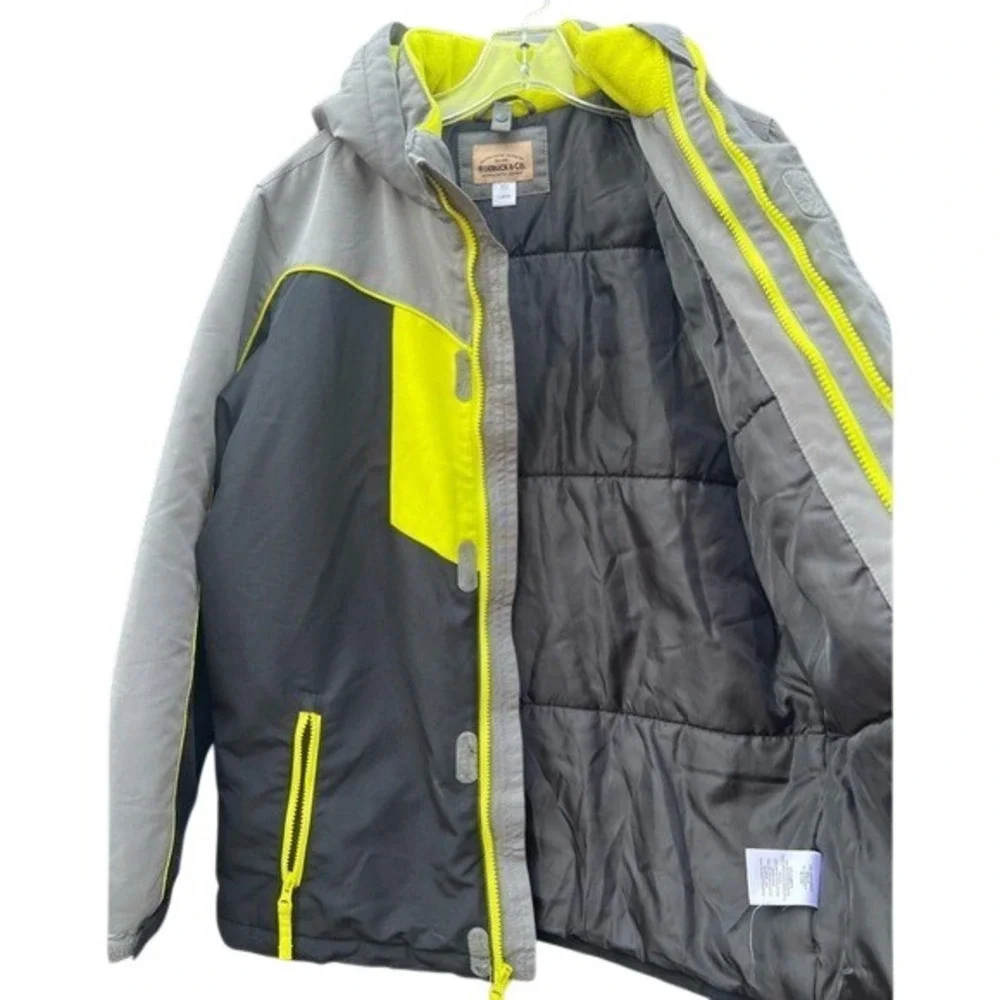 Roebuck And Co Insulated Coat‎ Black And Yellow Kids L 14/16